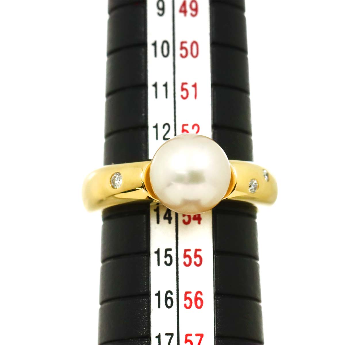 TASAKI Akoya Pearl 8.5mm Diamond 0.04ct Ring 18K YG 750 6.25-6.5(US)