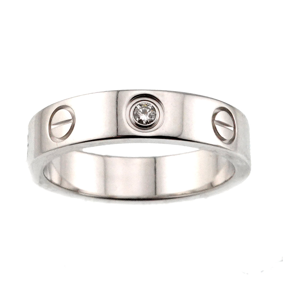 Mini Love Diamond Ring 18K White Gold 750 size47 4(US)