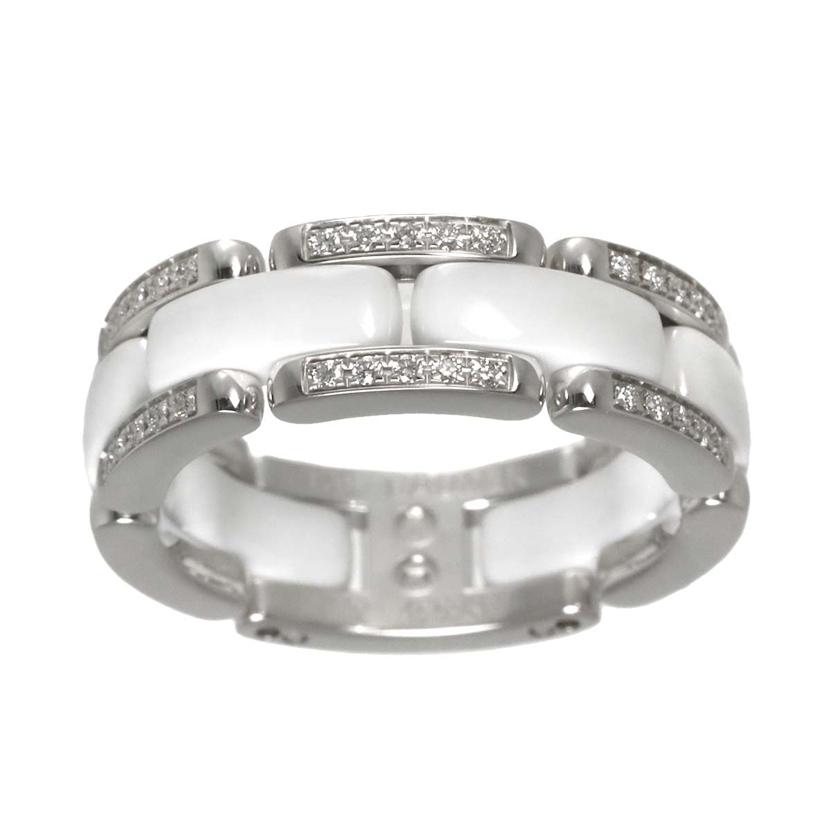 ULTRA MM Diamond Ring Ceramic 18K WG 750 Size58 7.75-8(US)