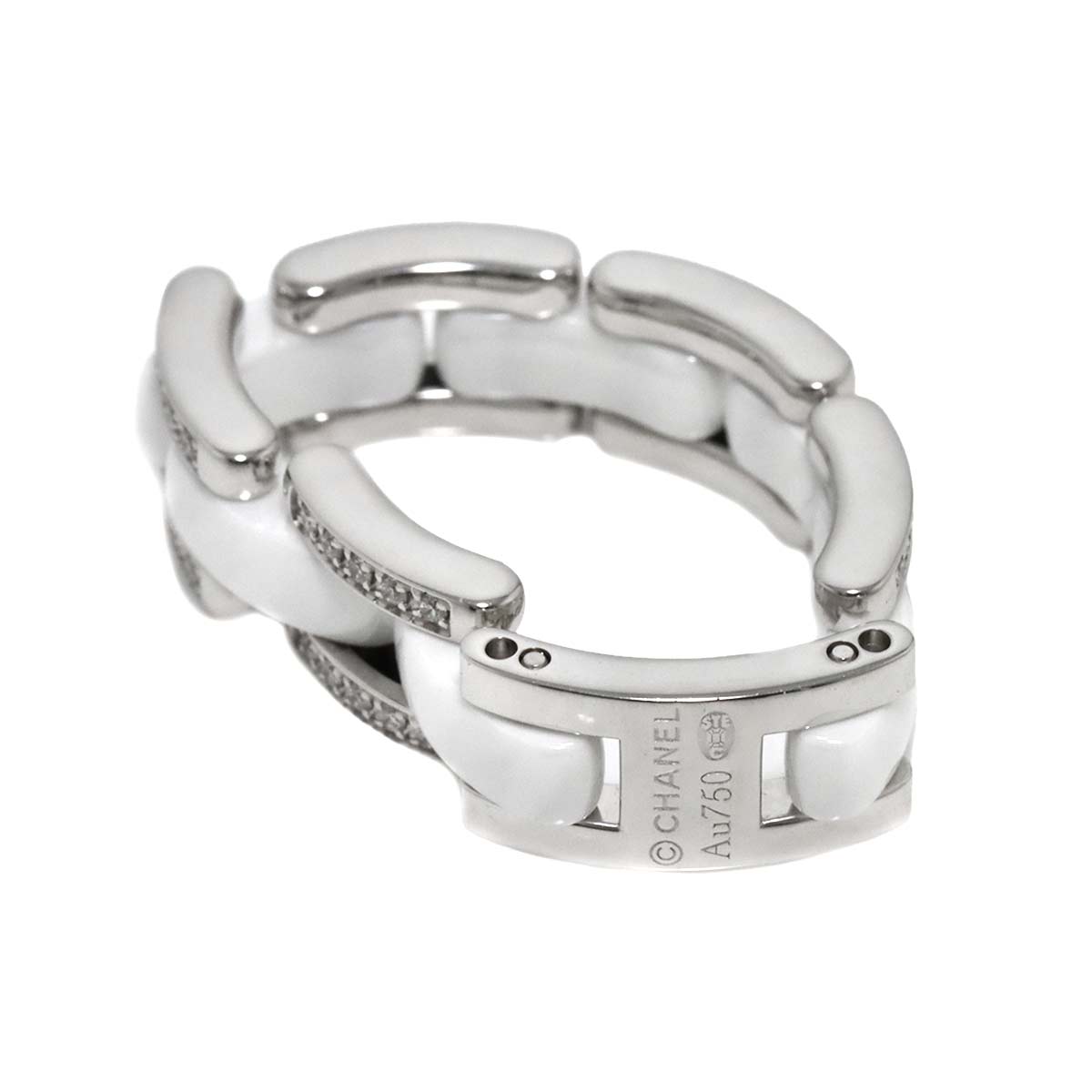 ULTRA MM Diamond Ring Ceramic 18K WG 750 Size58 7.75-8(US)