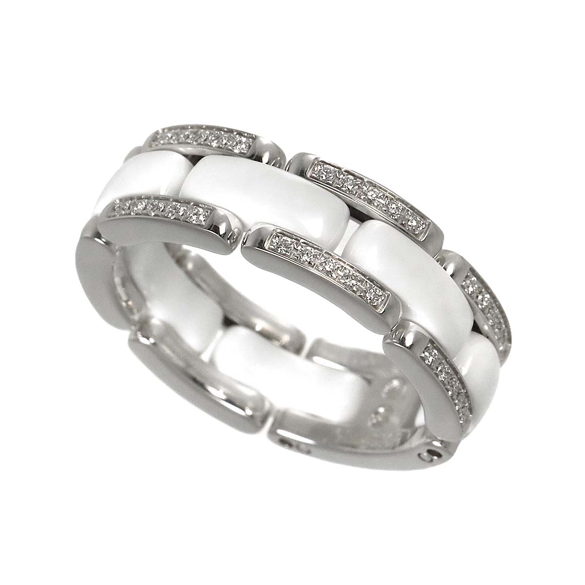 ULTRA MM Diamond Ring Ceramic 18K WG 750 Size58 7.75-8(US)