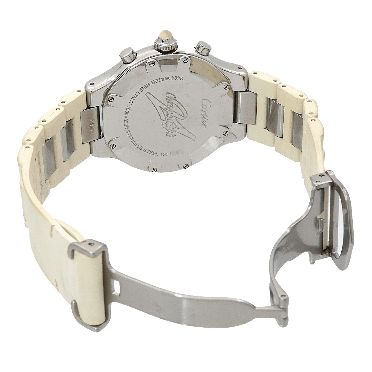 Must 21 Chronoscaph W10184U2 Date Quartz White Dial Mens