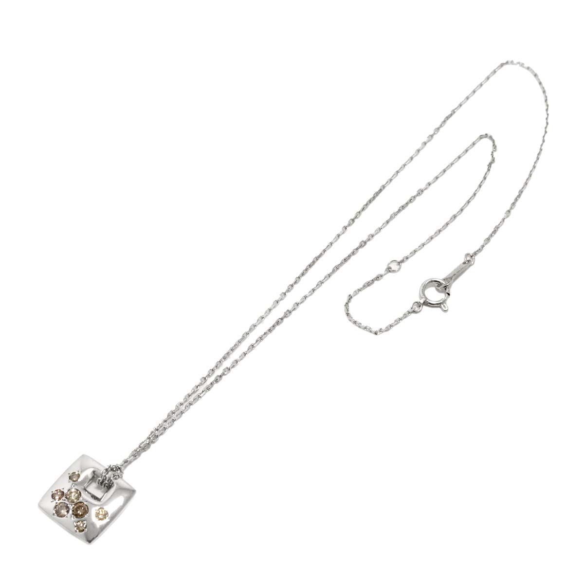 BrownDiamond 0.40ct Necklace 18K White Gold 750