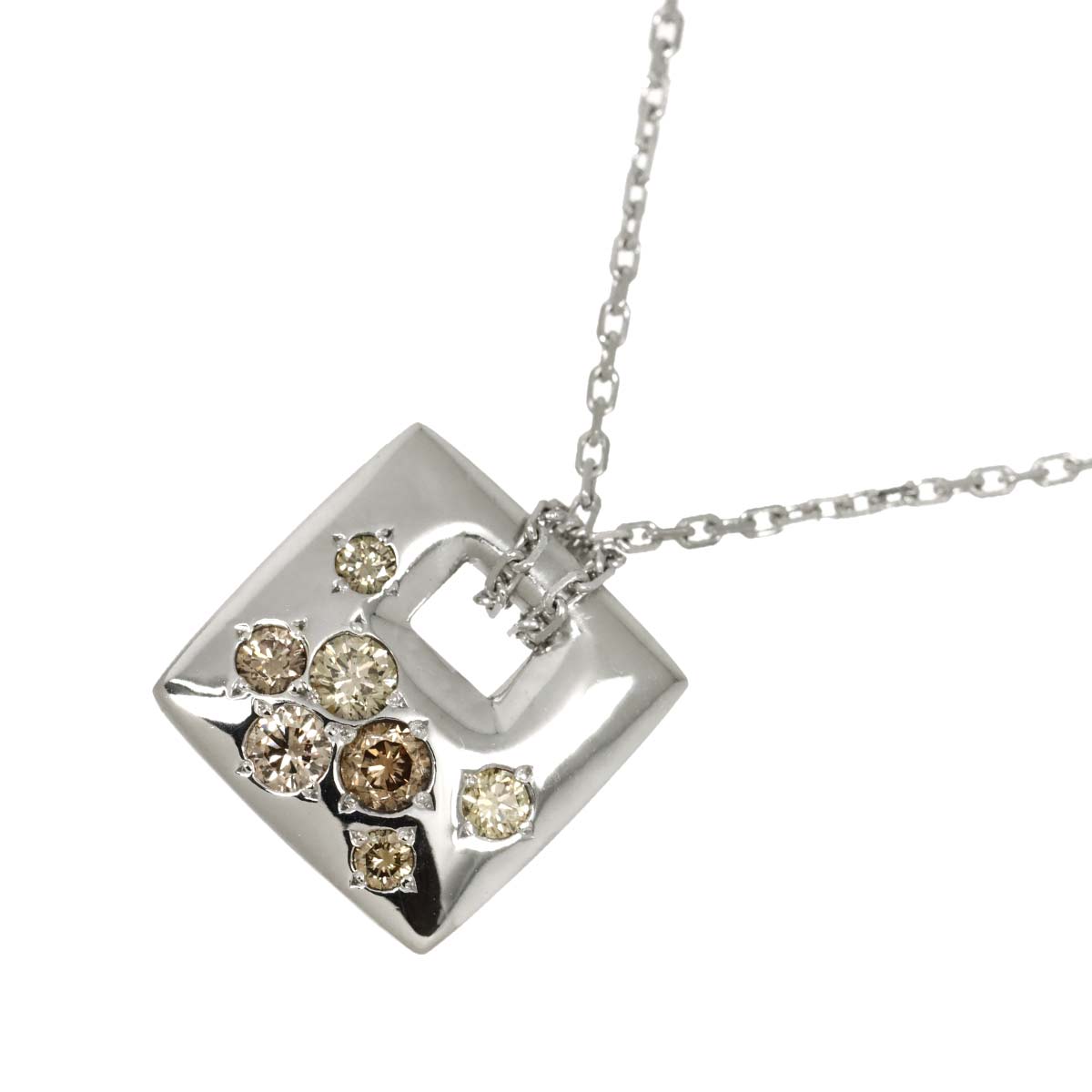 BrownDiamond 0.40ct Necklace 18K White Gold 750