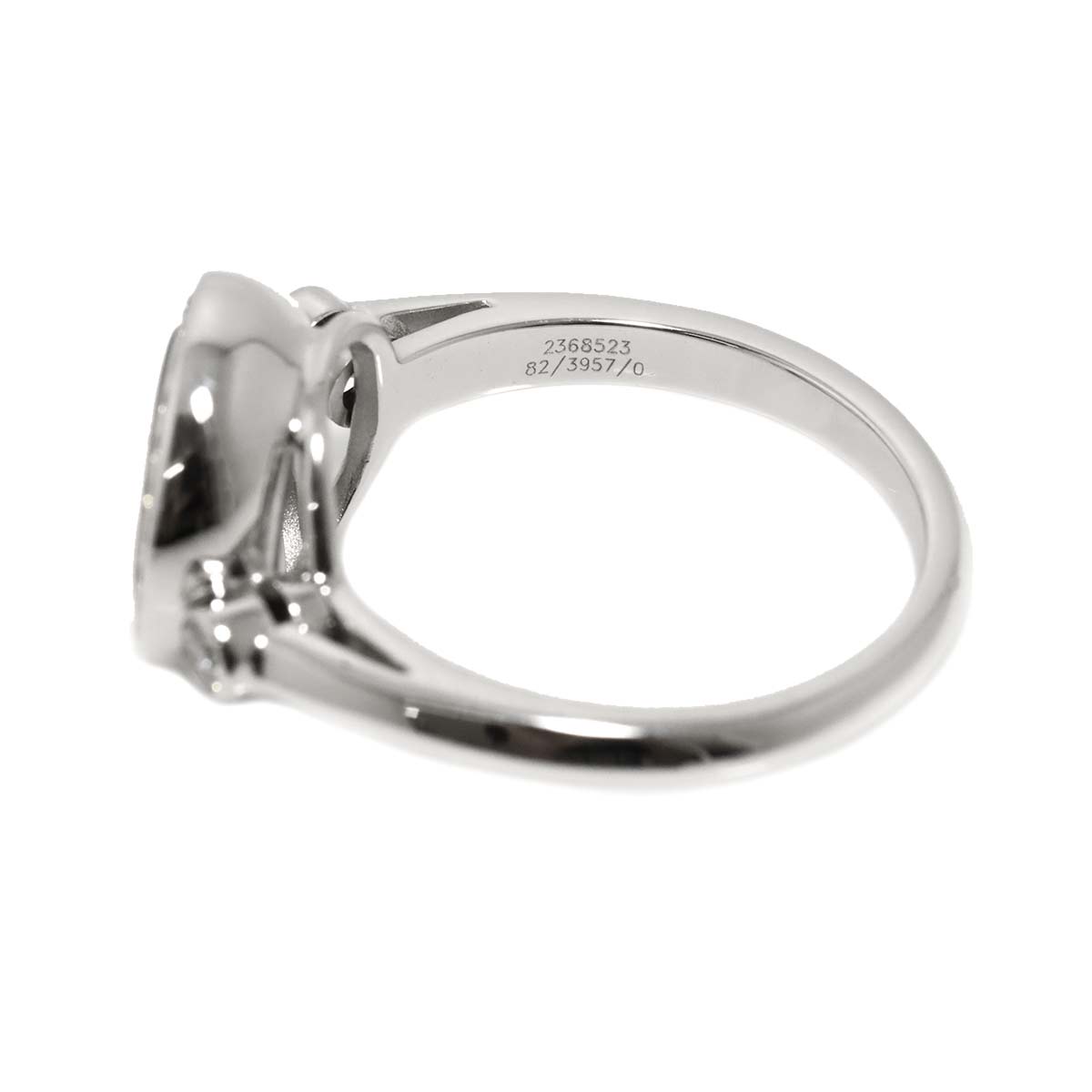 Happy Diamond Ring 18K White Gold 750 Size6(US)