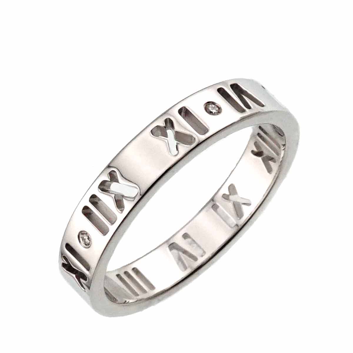 Atlas Diamond Ring 18K White Gold 750 size6(US)