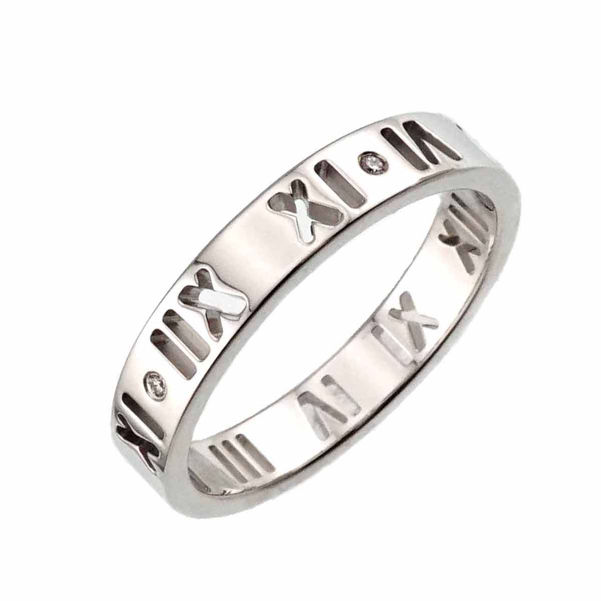 Atlas Diamond Ring 18K White Gold 750 size6(US)