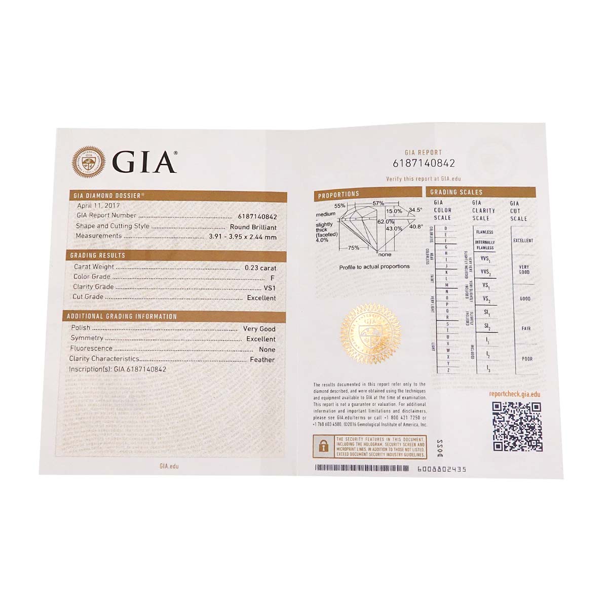 Diamond 0.23ct F/VS1/EX Ring Pt Platinum size47 4(US)