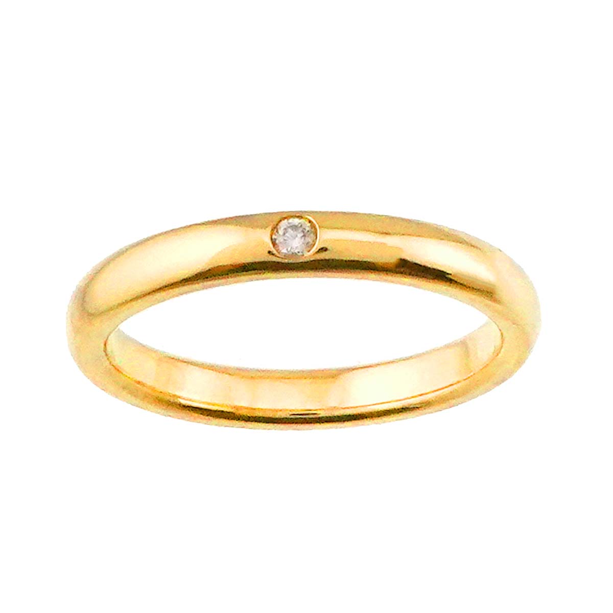 Stacking Diamond 1P Ring 18K Yellow Gold 750 Size6(US)