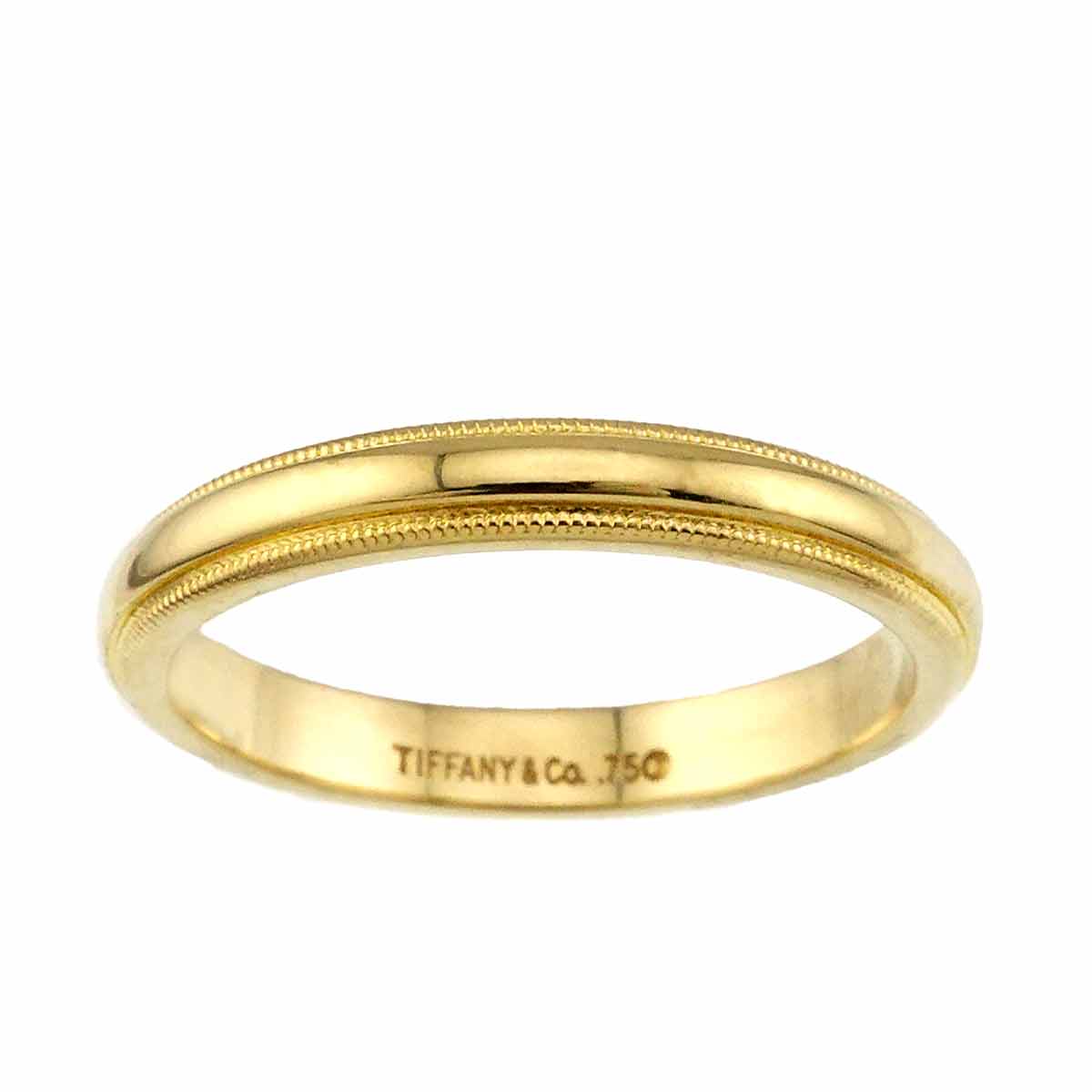 Milgrain Band Ring 18K YG 750 Size8-8.25(US)