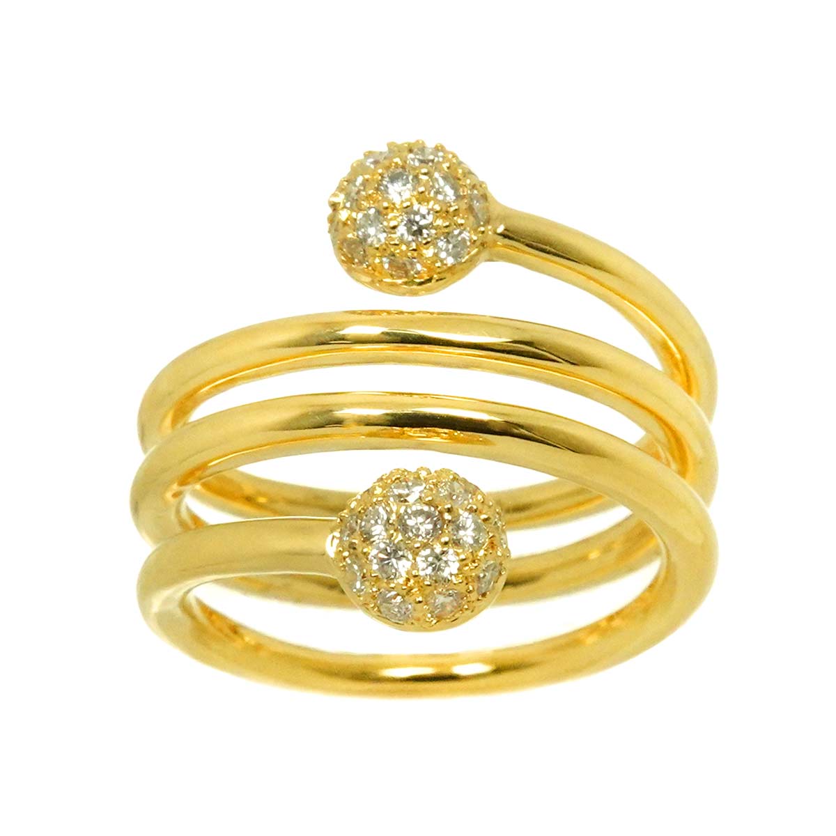 Diamond 0.37ct Ring 18K YG Yellow Gold 750 5.25-5.5(US)