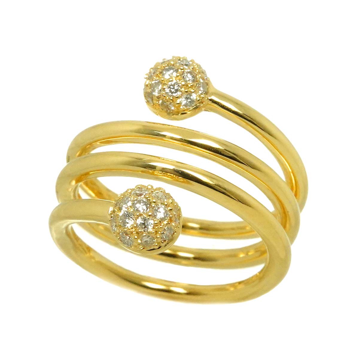 Diamond 0.37ct Ring 18K YG Yellow Gold 750 5.25-5.5(US)