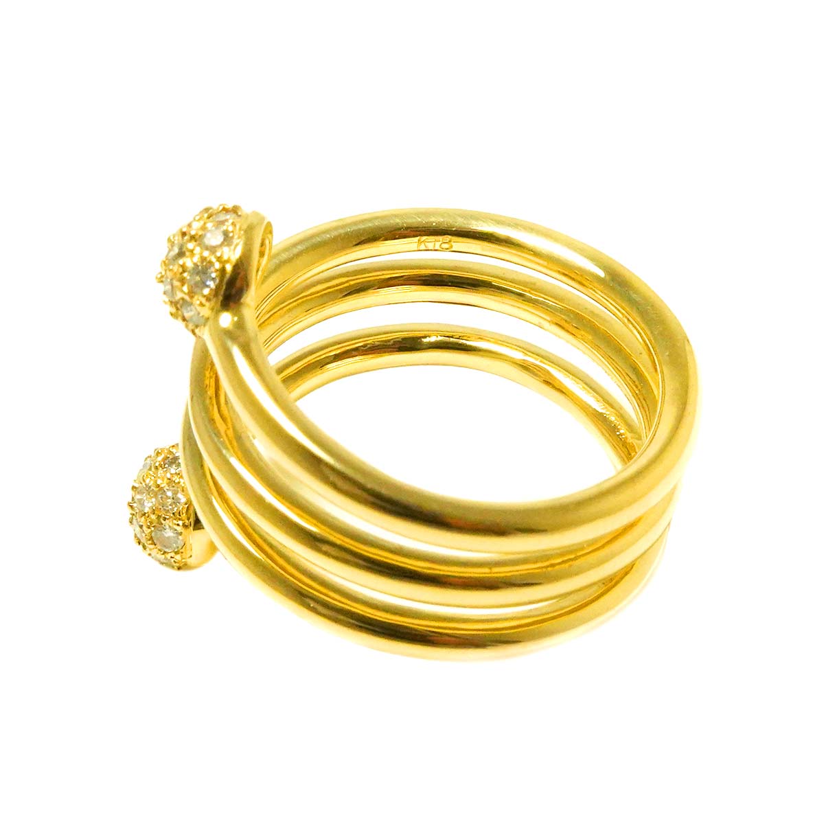 Diamond 0.37ct Ring 18K YG Yellow Gold 750 5.25-5.5(US)