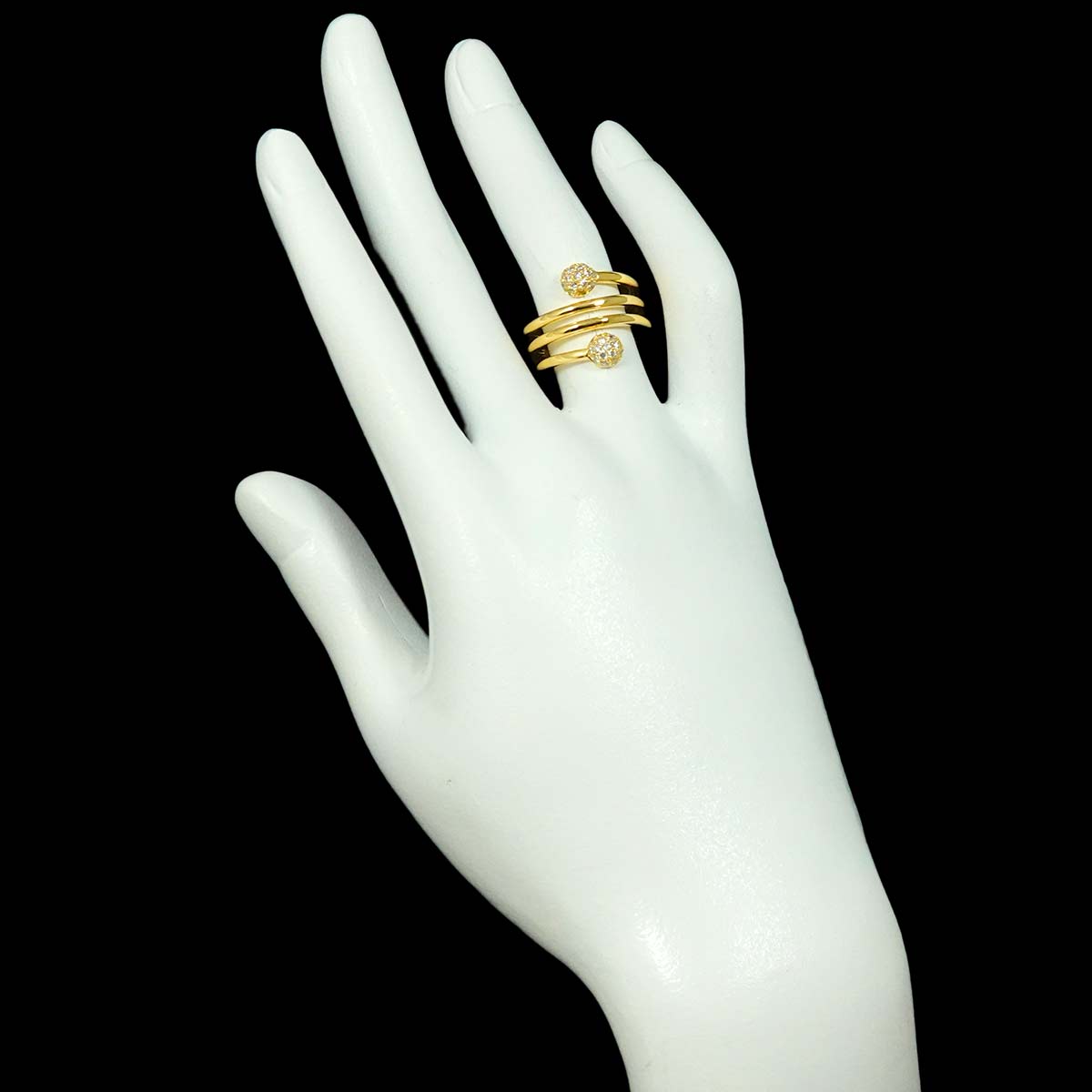 Diamond 0.37ct Ring 18K YG Yellow Gold 750 5.25-5.5(US)