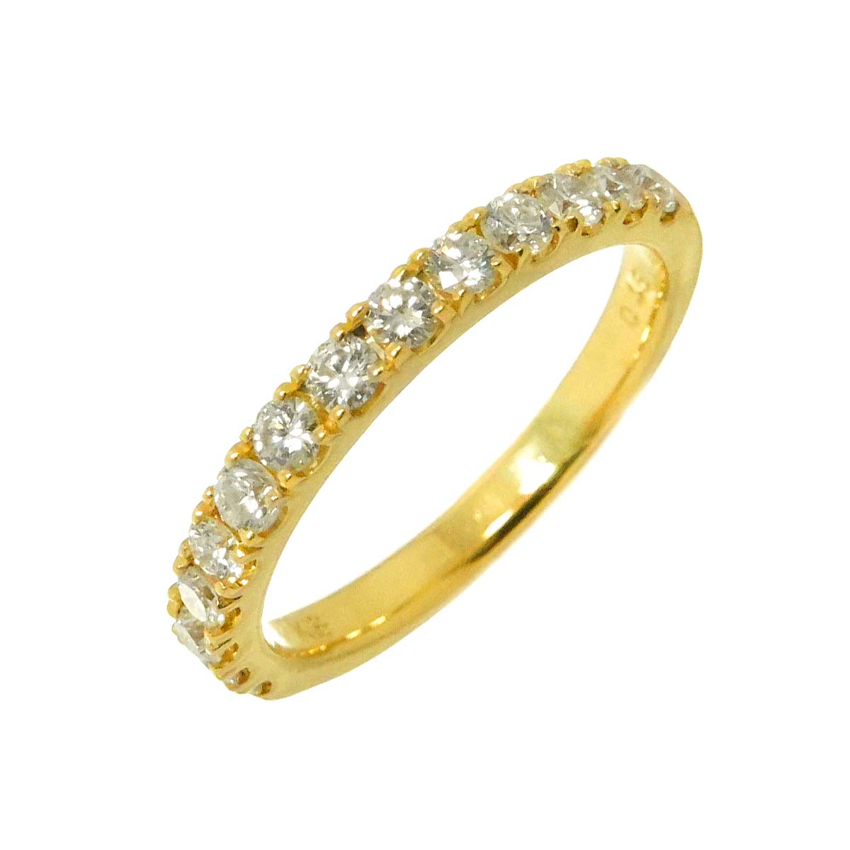 Diamond 0.45ct Ring 18K K18 YG Yellow Gold 750 size5.25(US)
