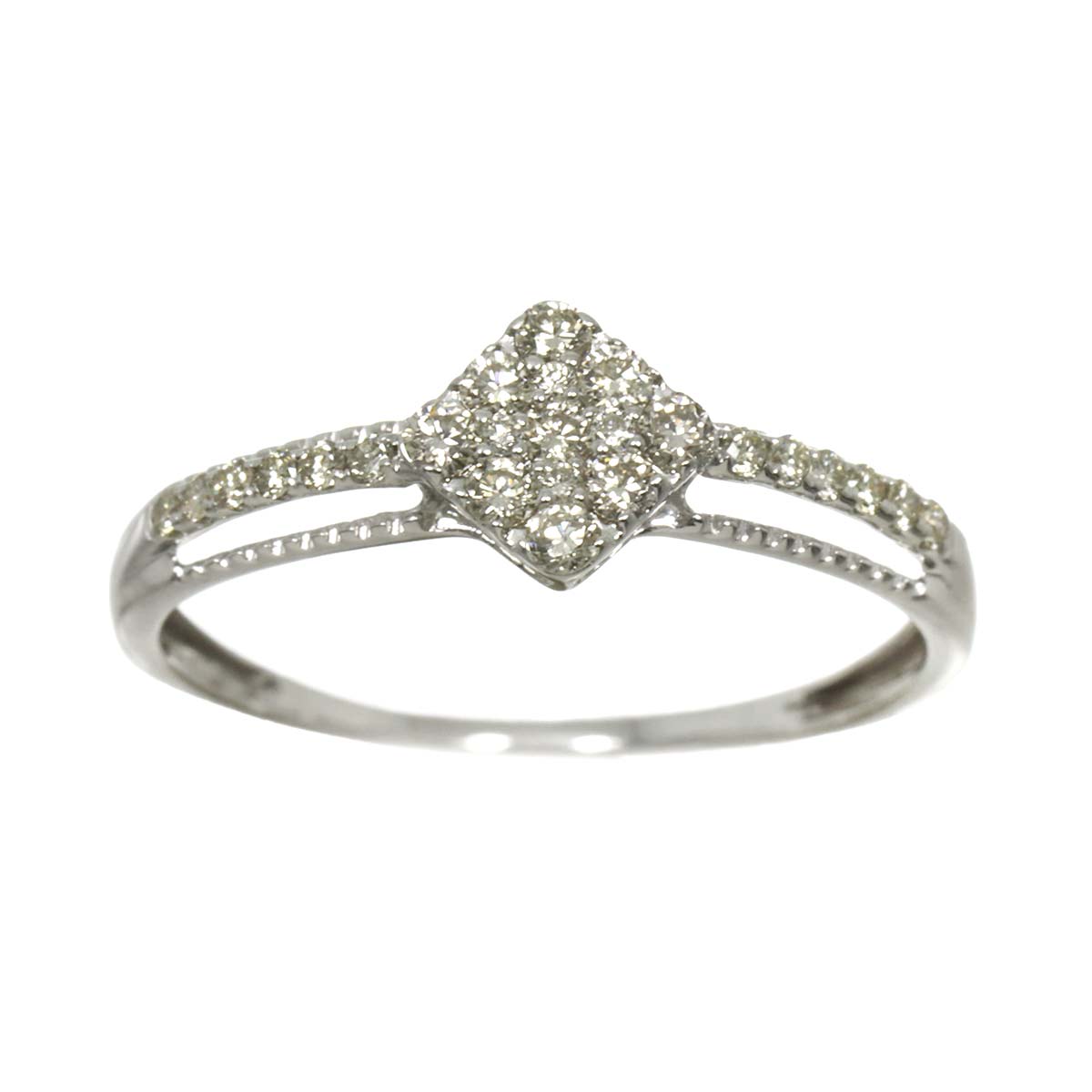 Diamond 0.30ct Ring 18K K18 WG White Gold size7.75-8(US)