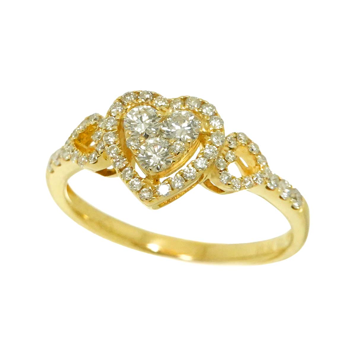 Diamond 0.60ct Ring 18K K18 YG Yellow Gold 750 size7.75-8(US)