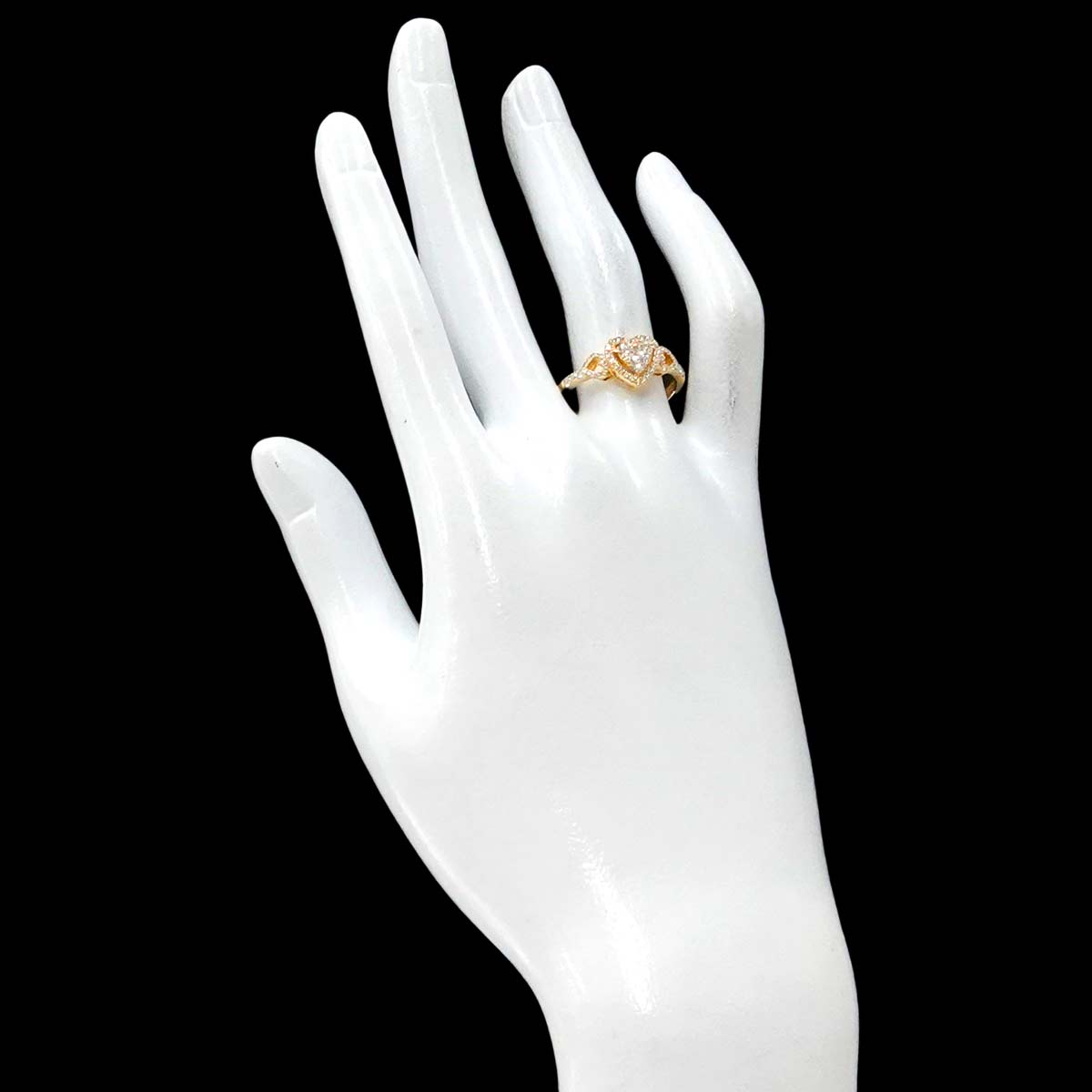Diamond 0.60ct Ring 18K K18 YG Yellow Gold 750 size7.75-8(US)