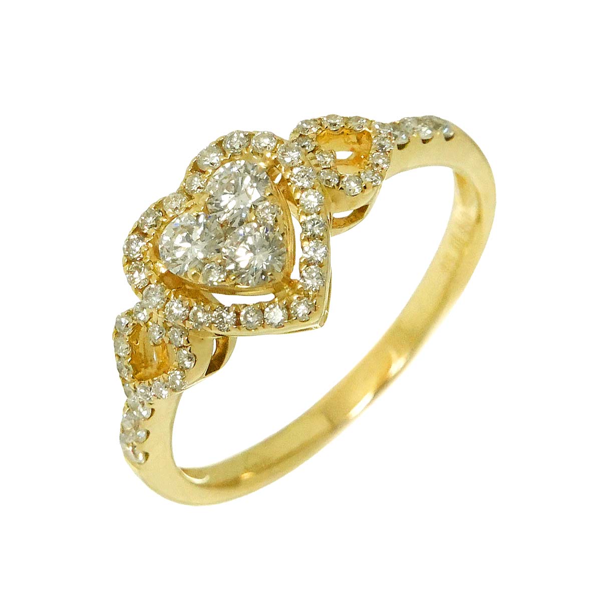 Diamond 0.60ct Ring 18K K18 YG Yellow Gold 750 size7.75-8(US)
