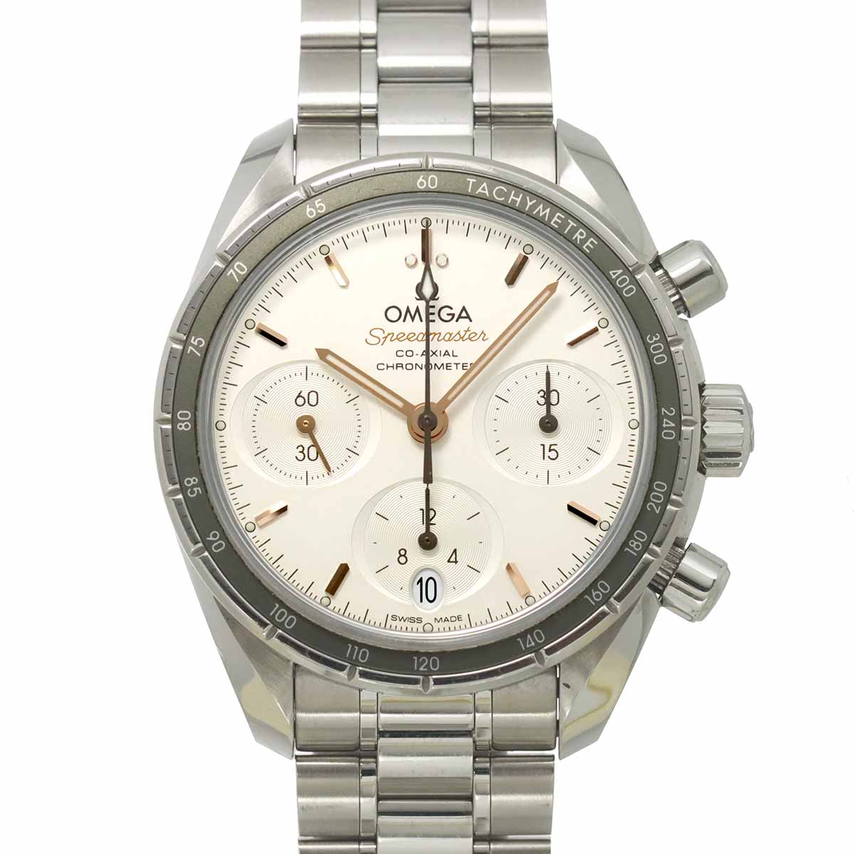 Speedmaster 38 324.38.50.02.001 Chronograph Silver Dial Boys