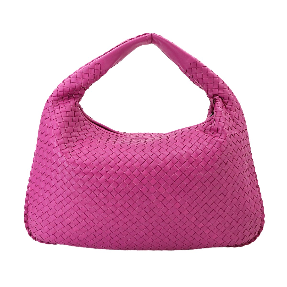 Intrecciato Hobo Shoulder Bag Leather Pink Purse