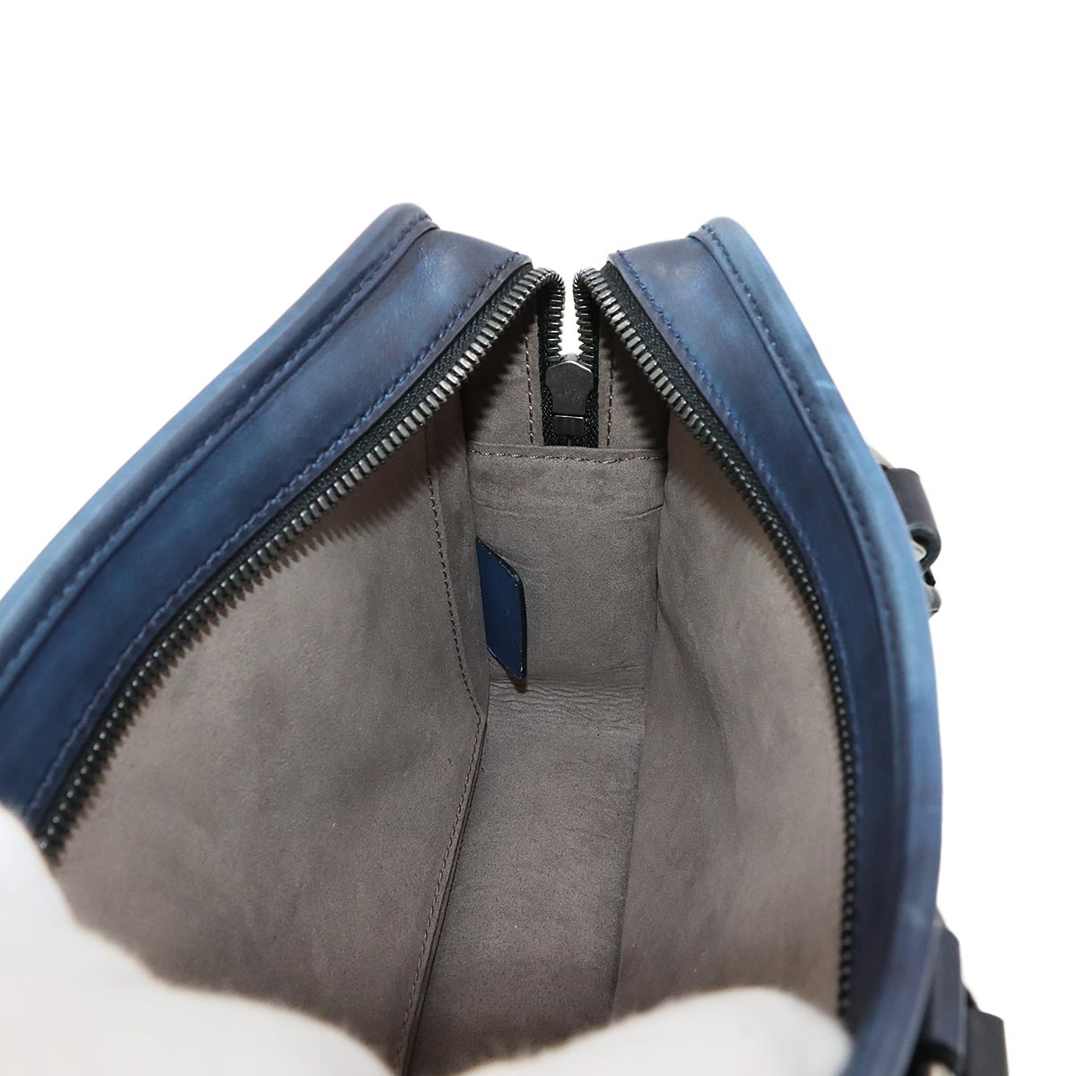 Unjour Gulliver 2way Hand Bag Venezia Leather Navy Purse