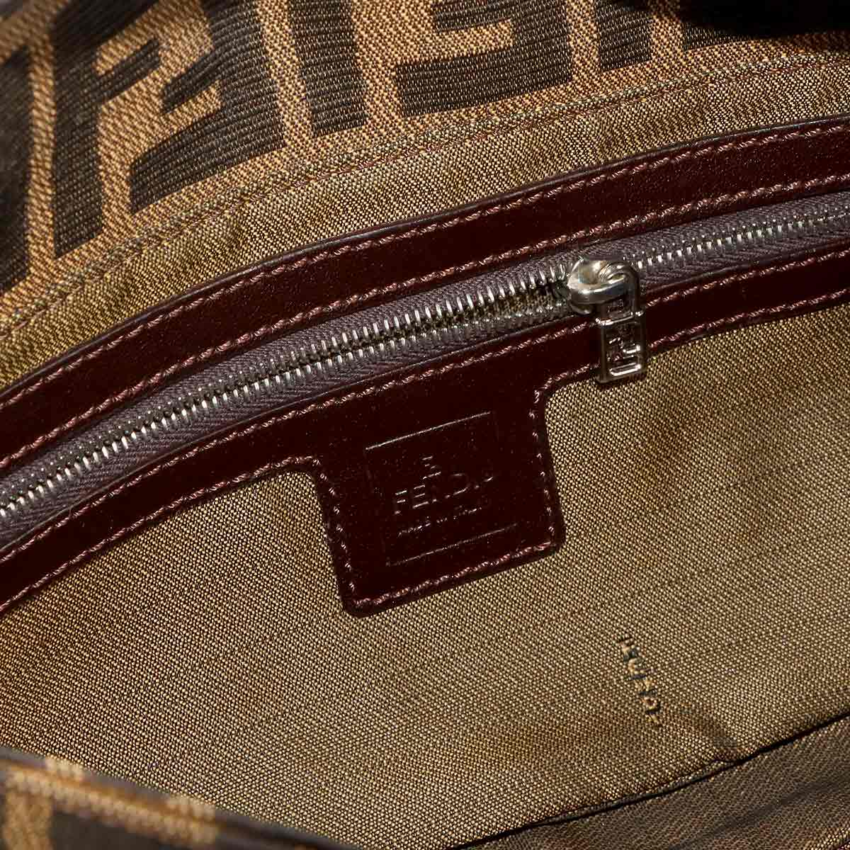 Zucca Mamma Baguette Shoulder Bag Canvas Leather Brown 26424