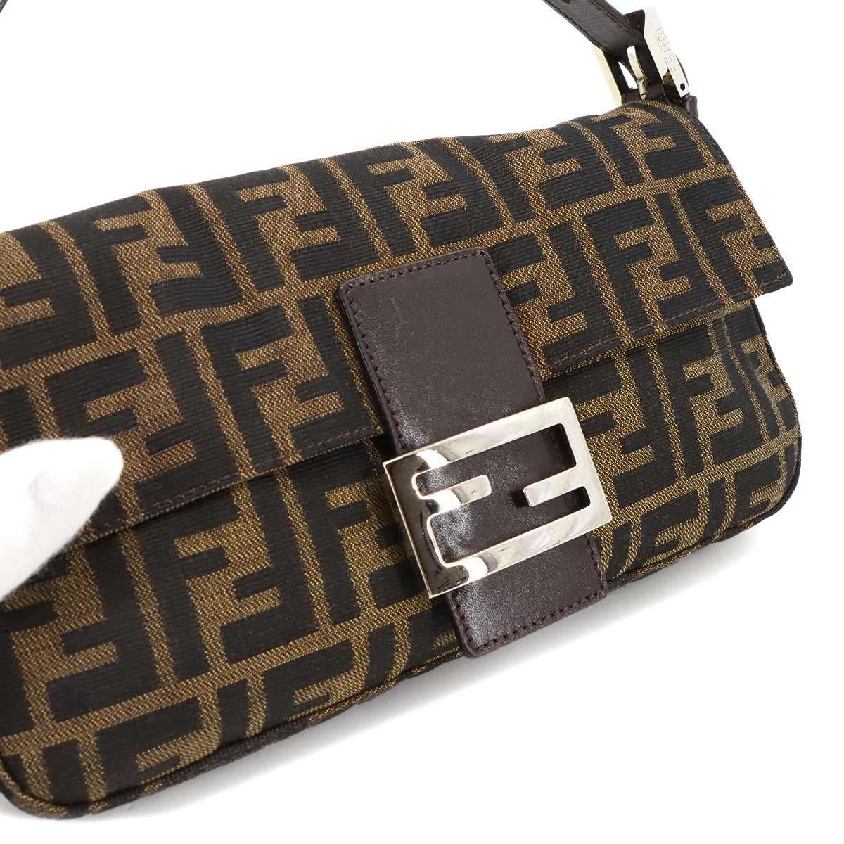 Zucca Mamma Baguette Shoulder Bag Canvas Leather Brown 26424