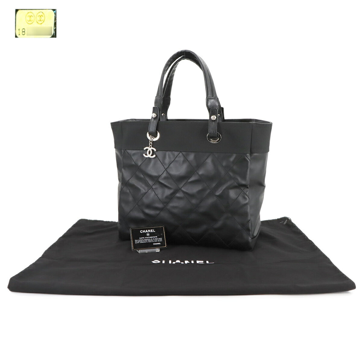 Paris Biarritz MM Tote Bag PVC Nylon Leather Navy A34209