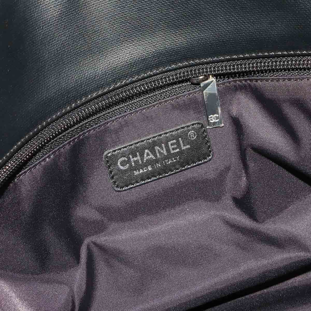 Paris Biarritz MM Tote Bag PVC Nylon Leather Navy A34209