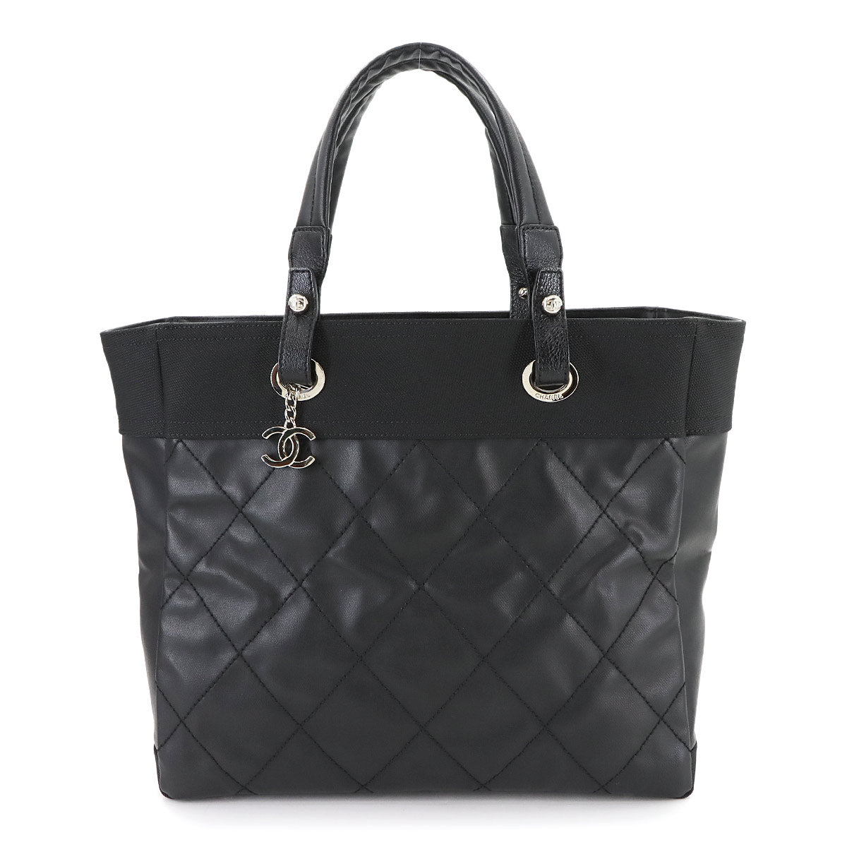 Paris Biarritz MM Tote Bag PVC Nylon Leather Navy A34209