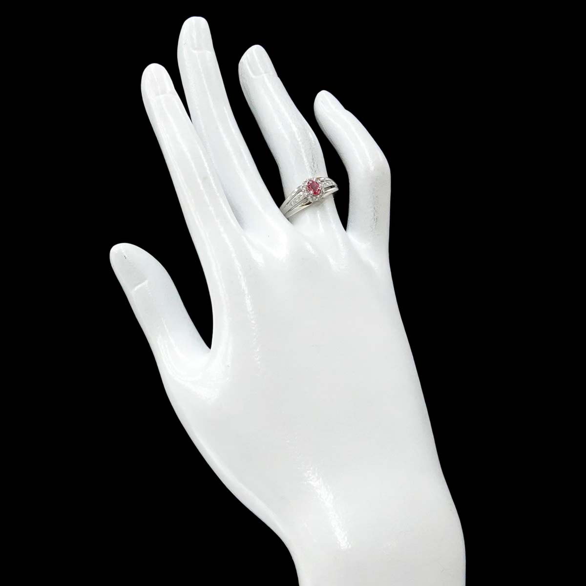 Sapphire 0.284ct Diamond 0.15ct Ring Pt Platinum size6(US)