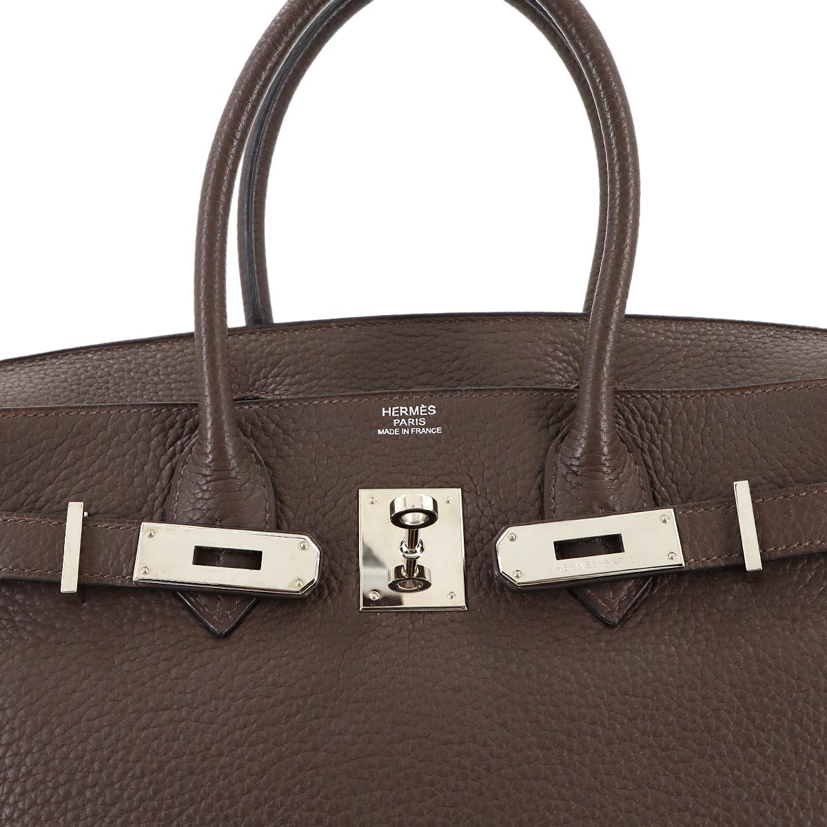 Birkin 30 Taurillon Clemence Brown Hand Bag Purse