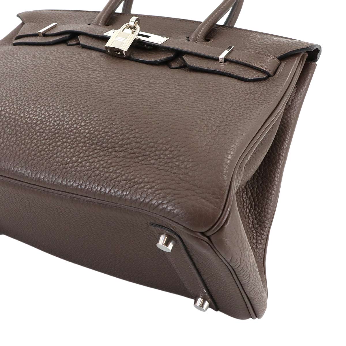 Birkin 30 Taurillon Clemence Brown Hand Bag Purse