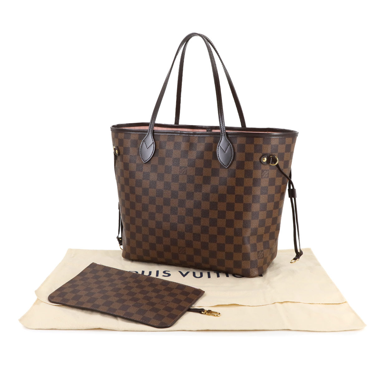 Damier Neverfull MM Tote Bag Rose Ballerine N41603 Purse