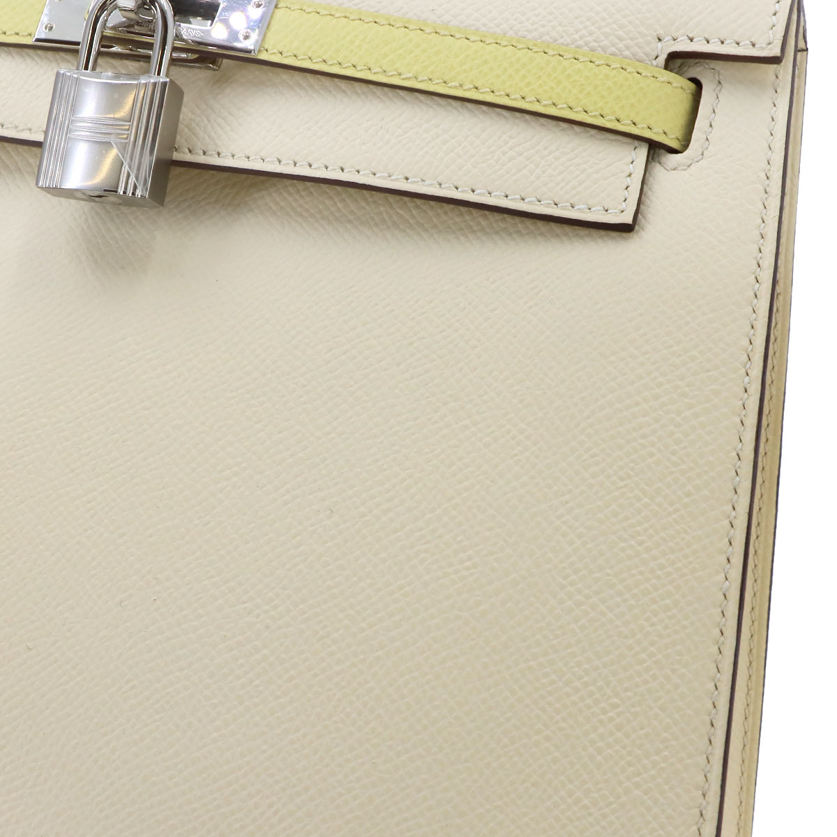 Kelly 25 Epsom Nata Jaune Poussin Sesami Hand Shoulder Bag
