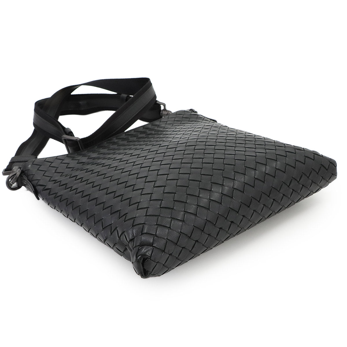 Intrecciato Shoulder Bag Leather Black 276357