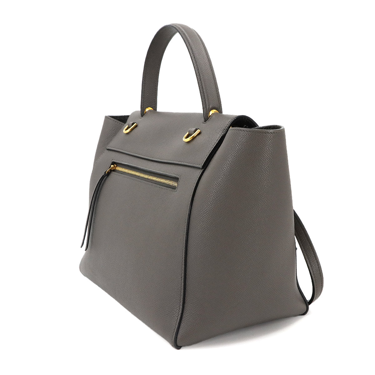 Belt Bag Mini 2way Hand Shoulder Bag Leather Gray 176103 Purse