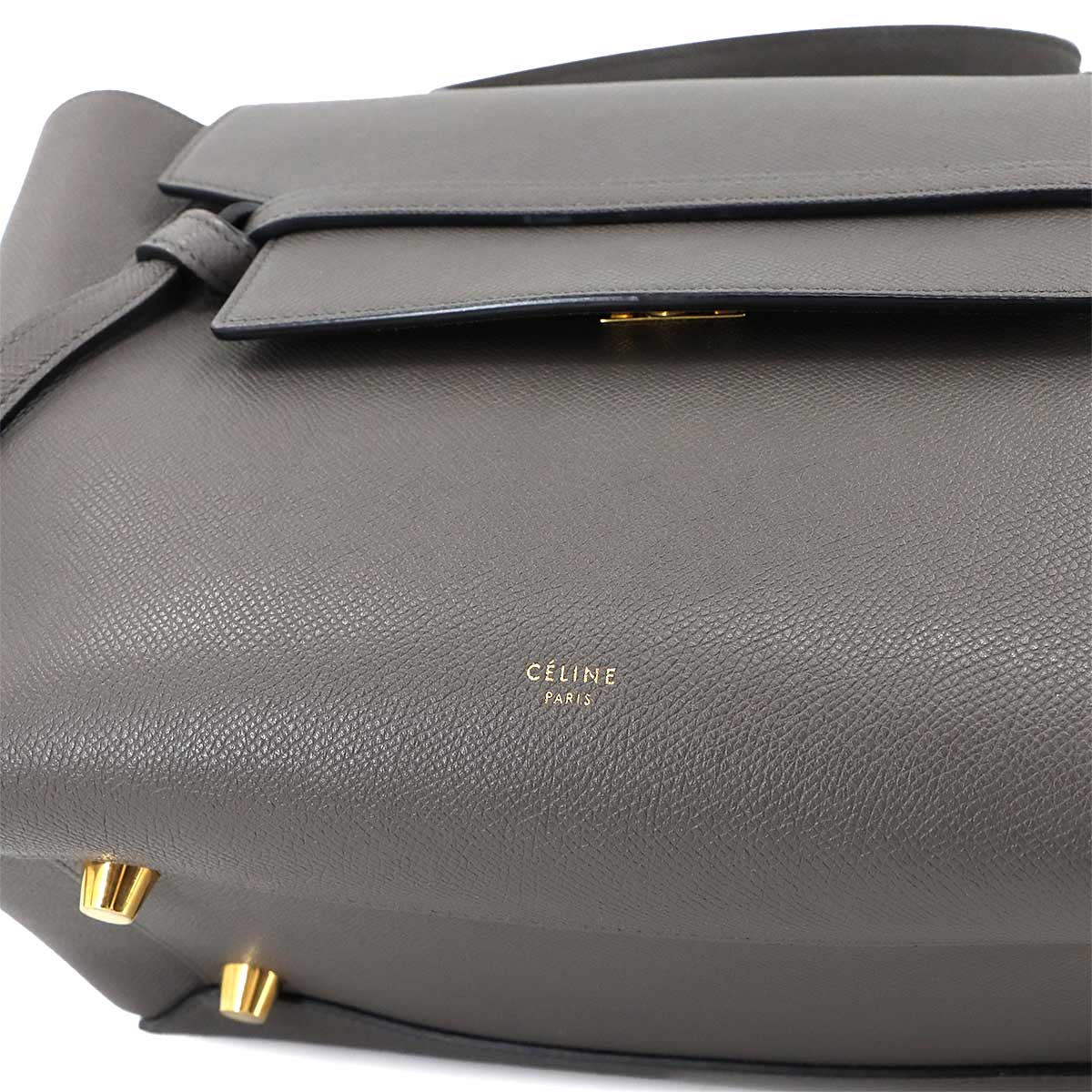 Belt Bag Mini 2way Hand Shoulder Bag Leather Gray 176103 Purse