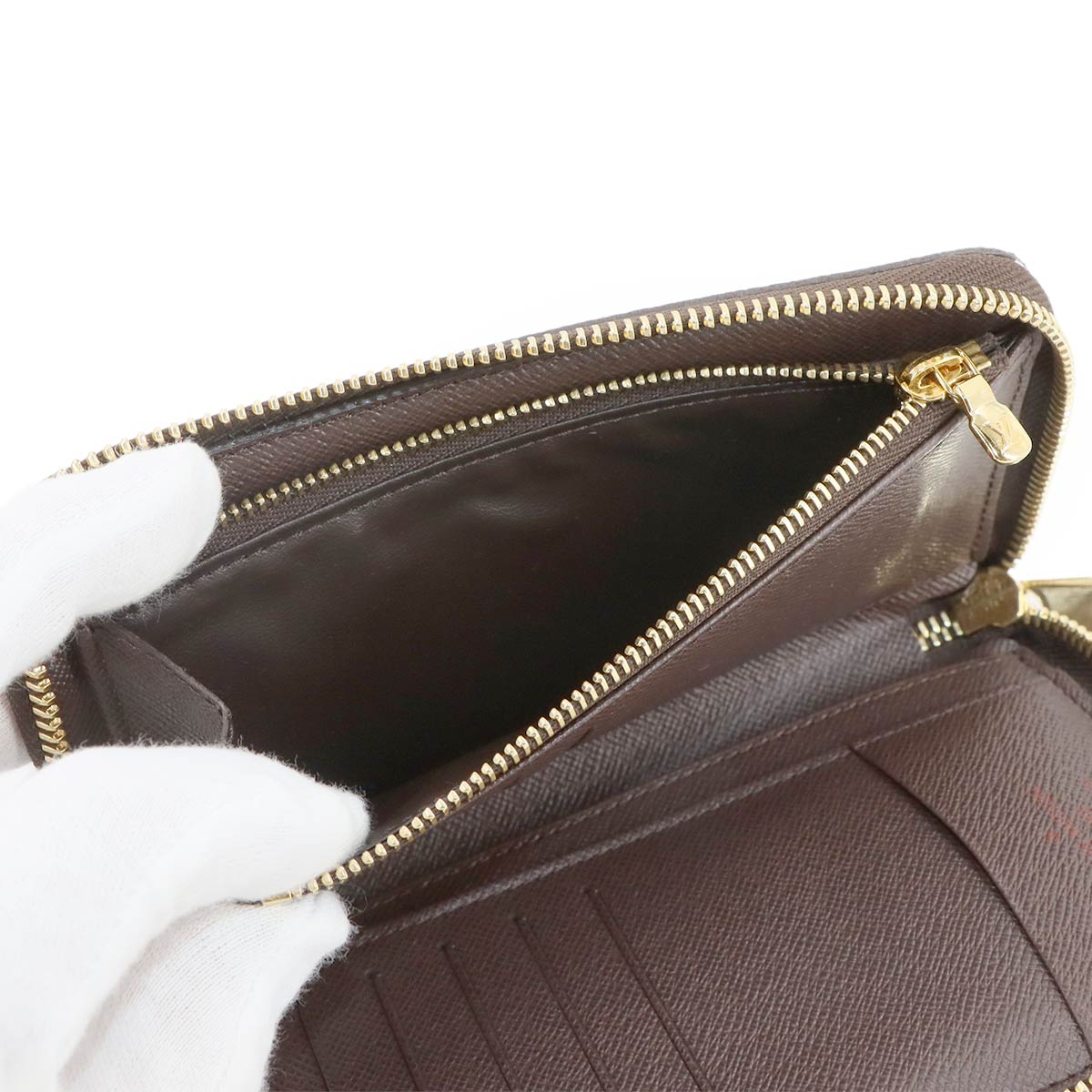 Damier Compact Zippy Wallet Ebene N60028 Brown