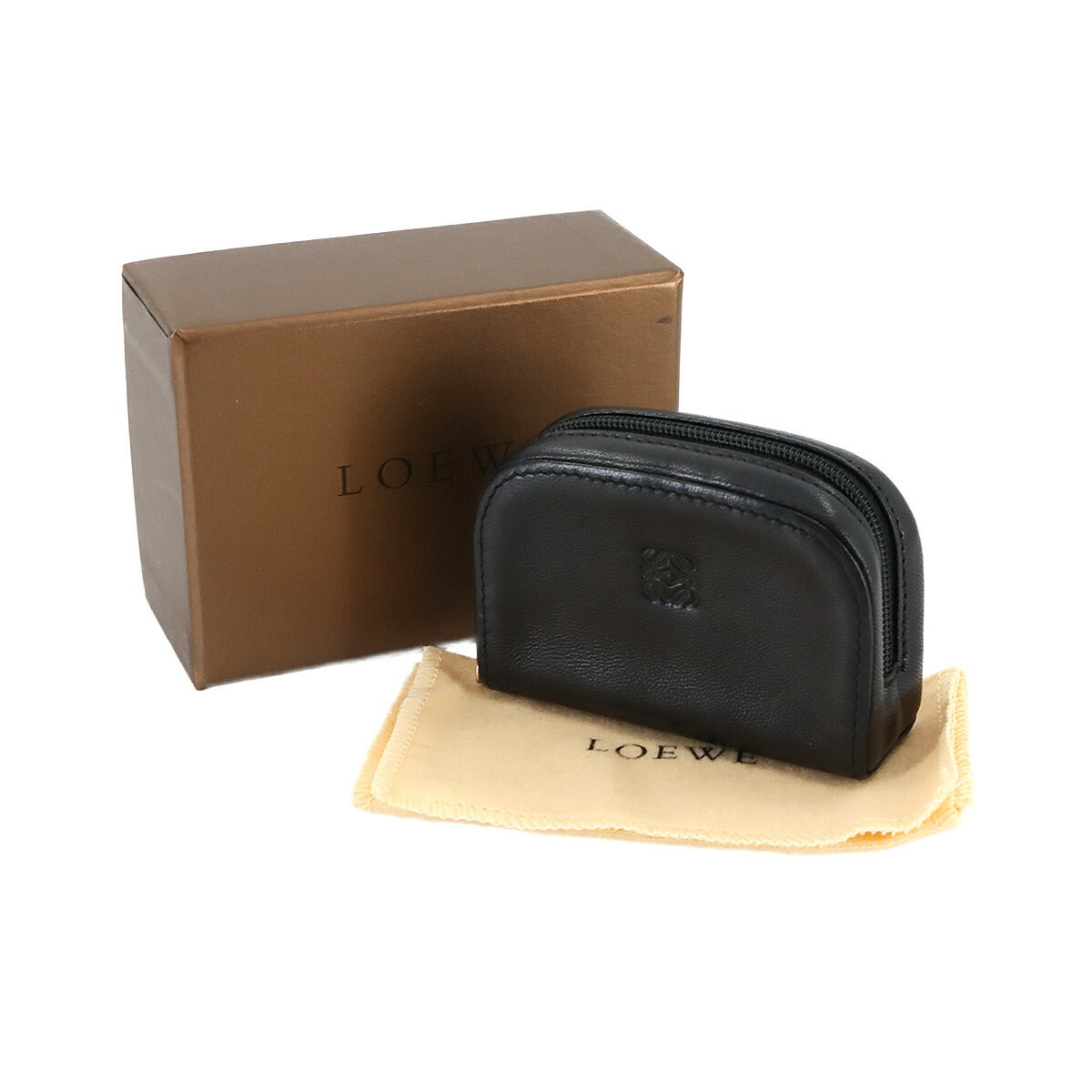 Anagram Coin Case Leather Black Purse