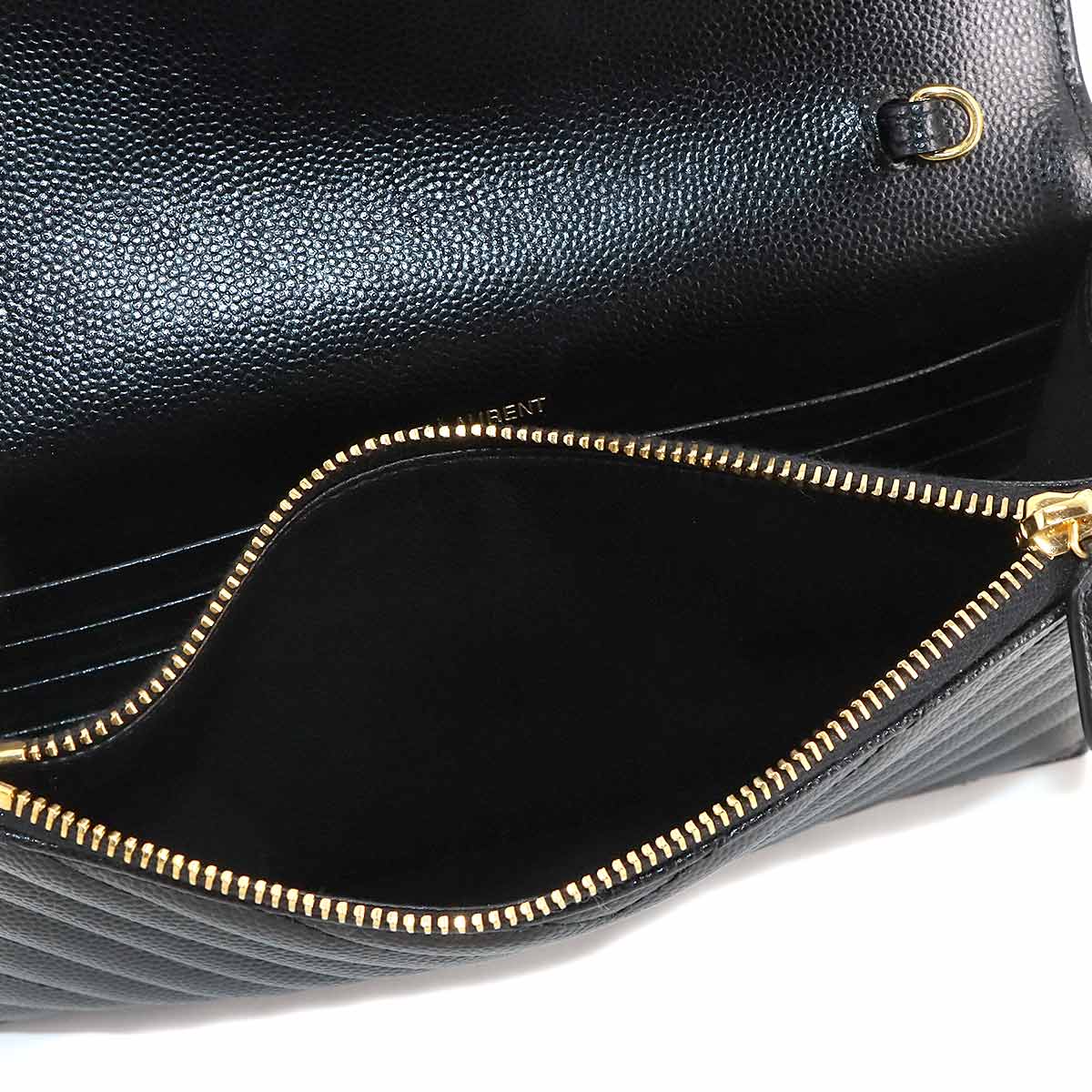 Cassandre Envelope Chain Wallet Leather Black 742920