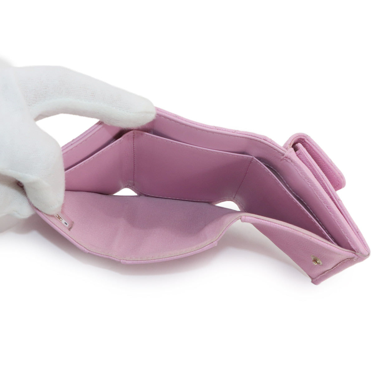 Matelasse Compact Wallet Leather Pink AP0230