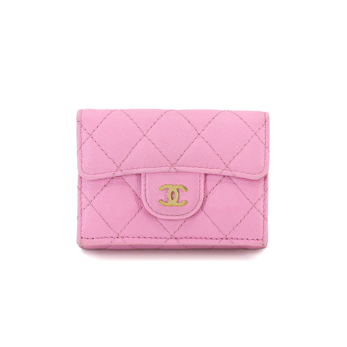 Matelasse Compact Wallet Leather Pink AP0230