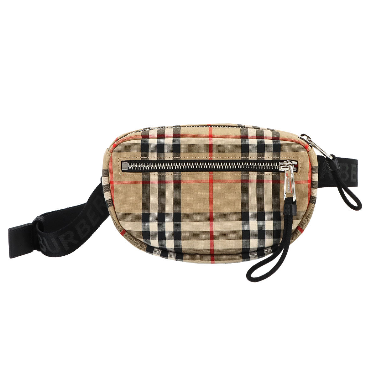 Plaid Crossbody bag Canvas Beige Black 8014420 Purse