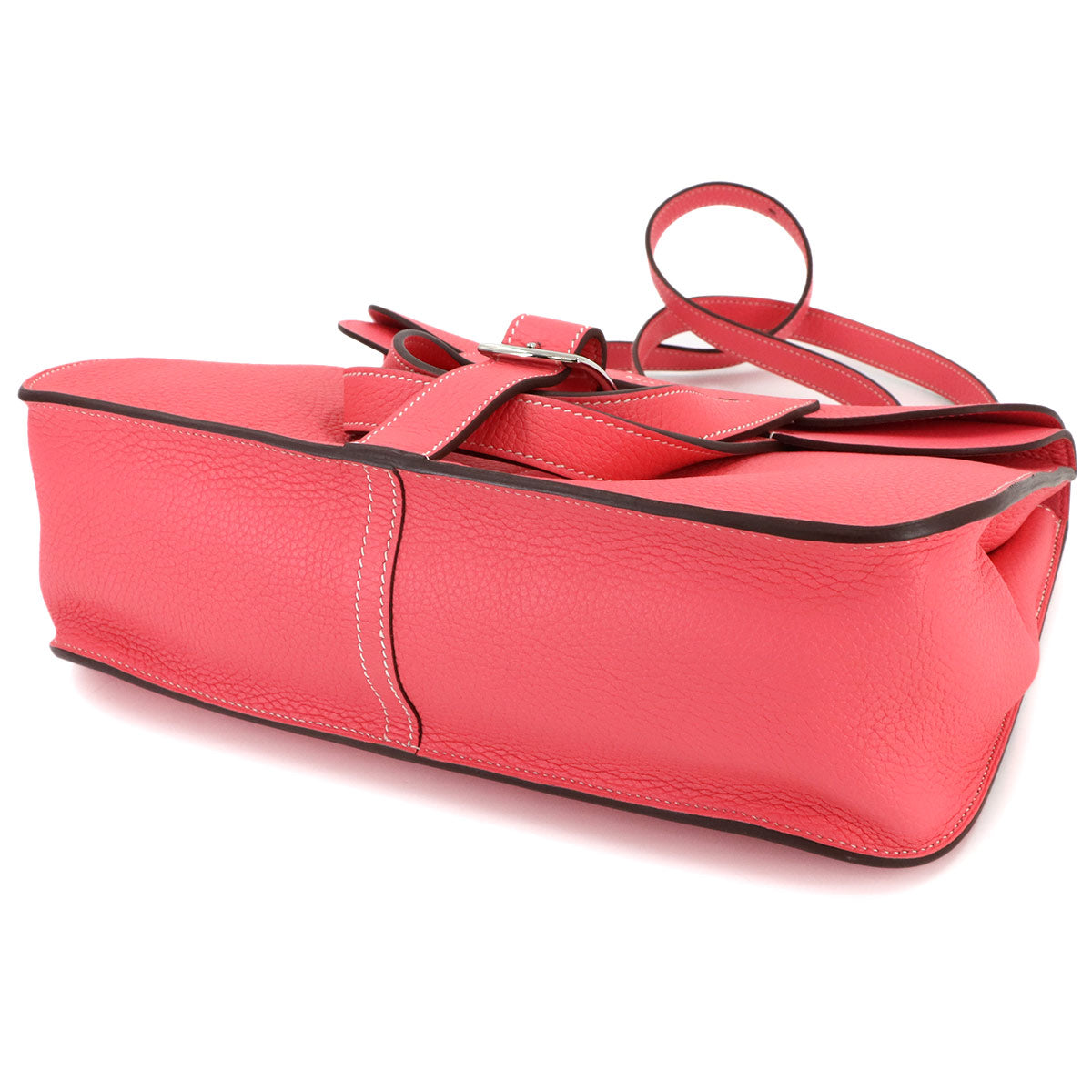 Halzan 31 Hand Shoulder Bag Taurillon Clemence Rose Azalee