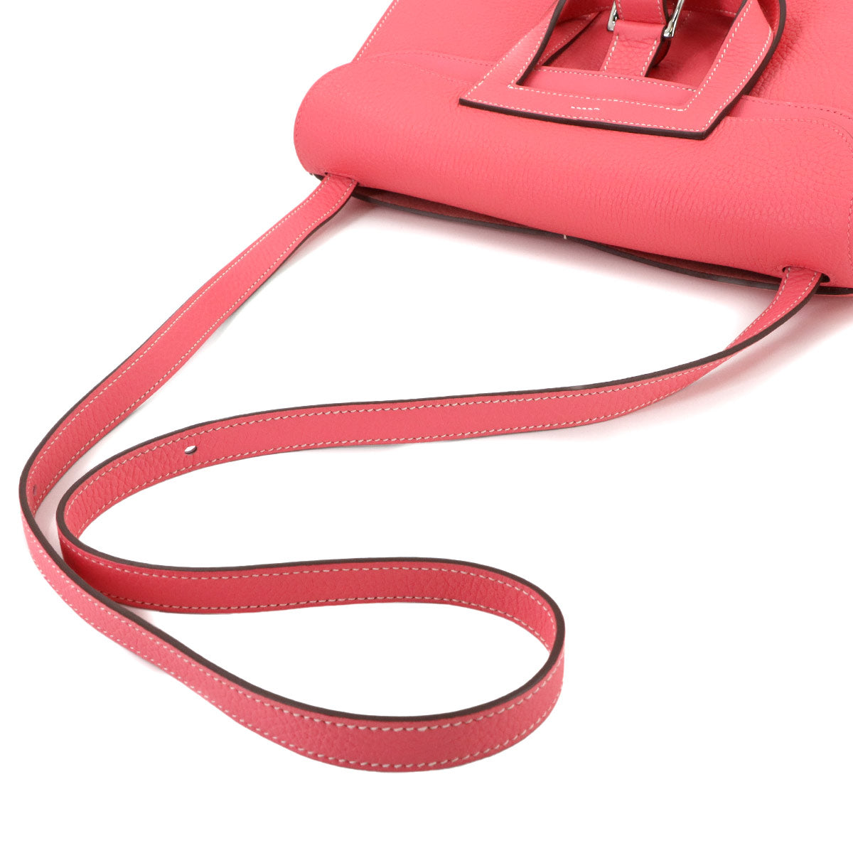 Halzan 31 Hand Shoulder Bag Taurillon Clemence Rose Azalee