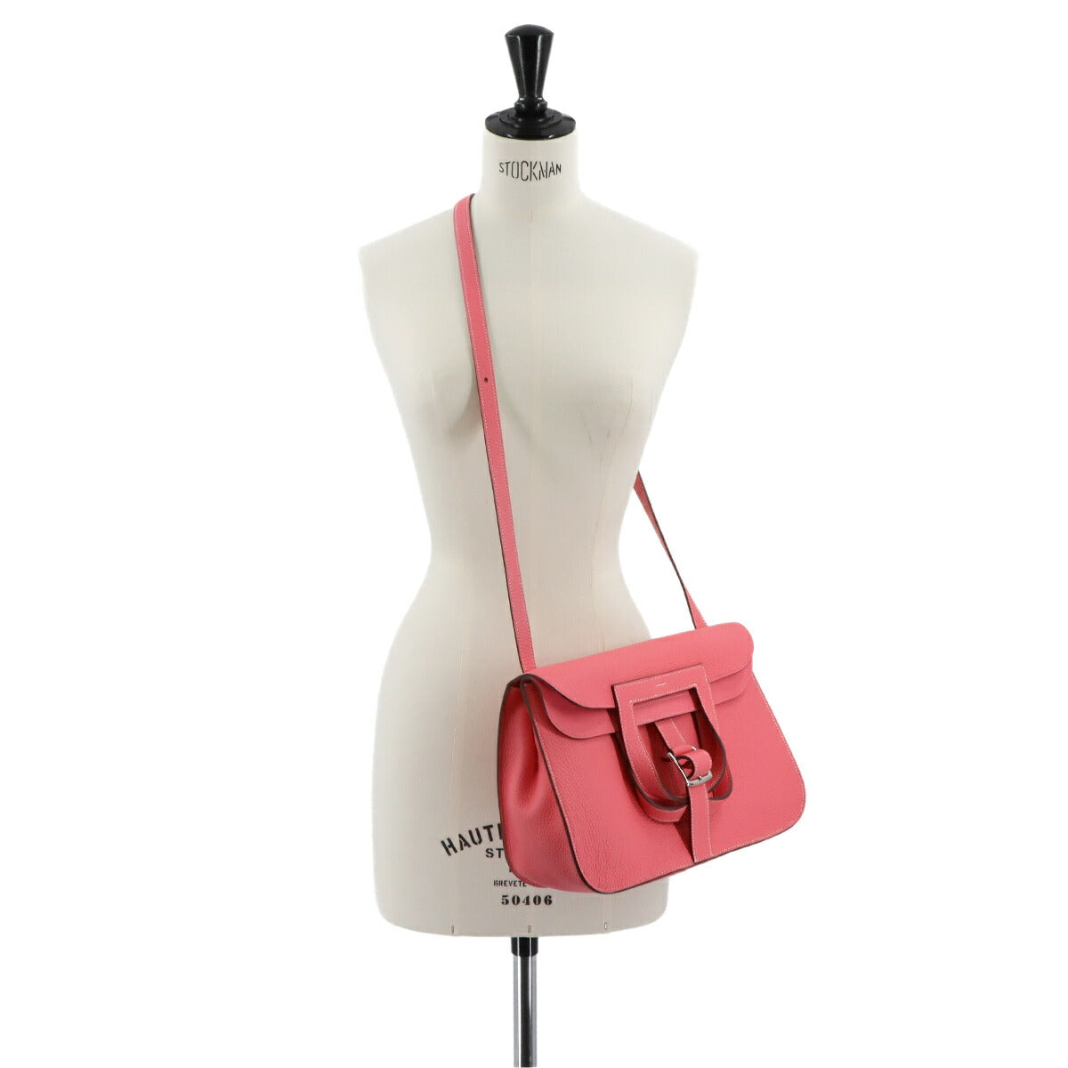 Halzan 31 Hand Shoulder Bag Taurillon Clemence Rose Azalee