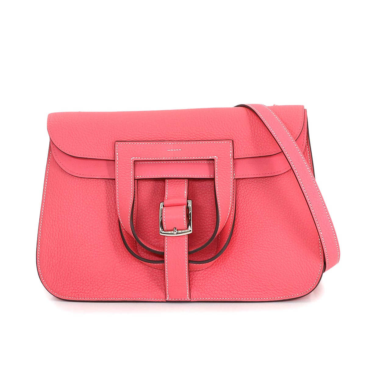 Halzan 31 Hand Shoulder Bag Taurillon Clemence Rose Azalee