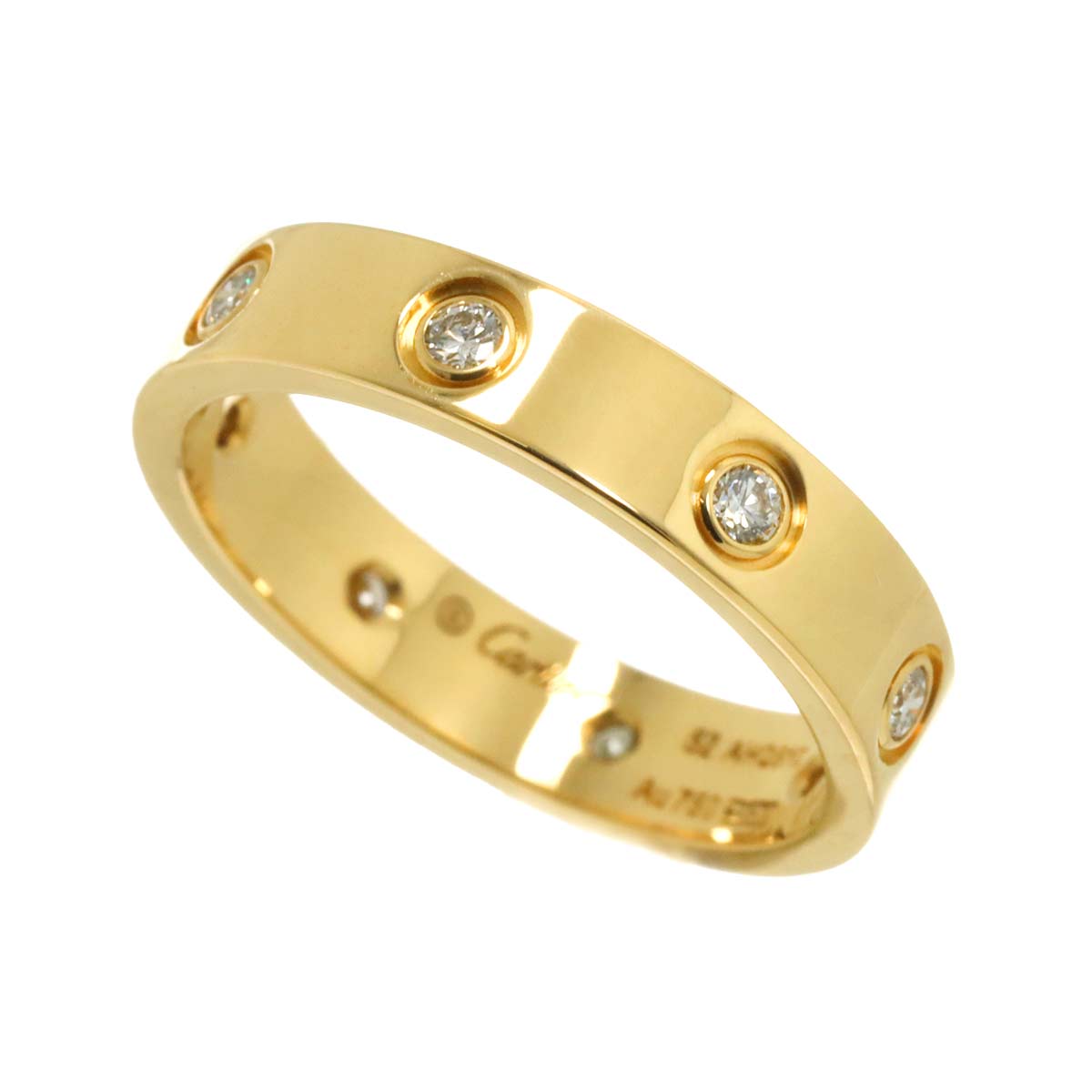 Mini Love Ring Diamond 18K Yellow Gold 750 size52 5.75-6(US)
